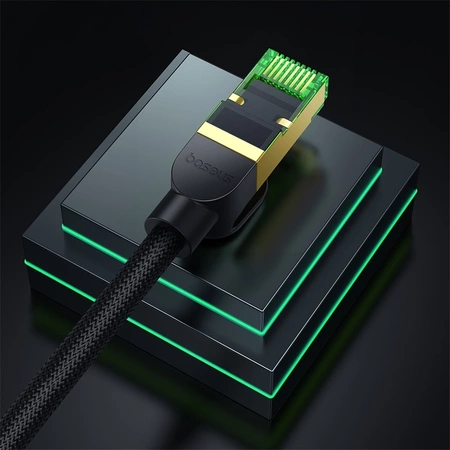 Baseus schnelles RJ45-Kat.-Netzwerkkabel. 8 40 Gbit/s 20 m geflochten schwarz