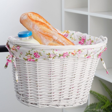 Kosz z wikliny materiałową wyściółką FSBKT-037-1 biały