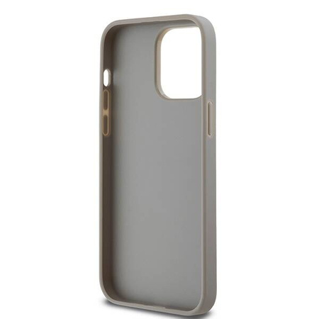 DKNY DKHCP14LPRTHSLE iPhone 14 Pro 6.1" beżowy/beige hardcase Leather Mono Stripe & Metal Logo