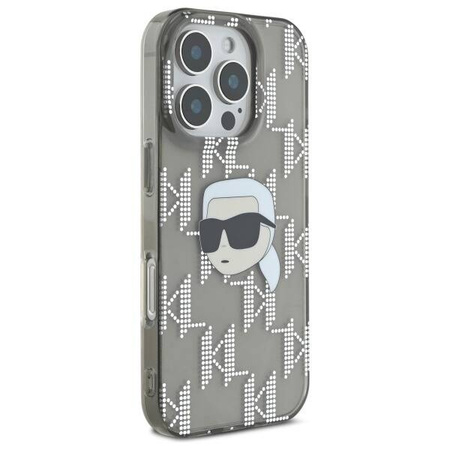 Karl Lagerfeld nakładka do iPhone 16 Pro 6,3" KLHCP16LHKLPKHK czarna Hardcase IML Karl Head Electroplated