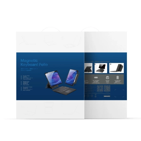 Etui z klawiaturą Dux Ducis (DK series) na Samsung Tab S10 FE+ (Plus) z podświetleniem - czarna