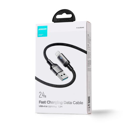 Joyroom kabel USB - Lightning 2.4A A10 Series 1,2 m czarny (S-UL012A10)