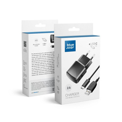 Ładowarka Sieciowa Uniwersalna z Odpinanym Kablem USB typ C 2A Blue Star