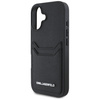 Original Handyhülle IPHONE 16 Karl Lagerfeld HC Grained PU Cardslot Metal Elong schwarz
