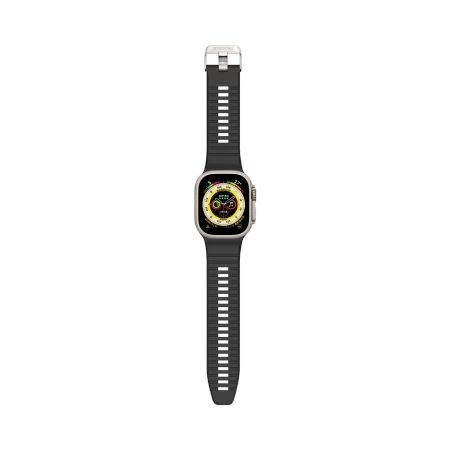 Decoded Ultra Traction Silikonarmband für Apple Watch 49/45/44/42 mm Gen 1–9 – SE – Schwarz