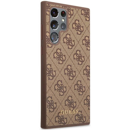 Guess 4G Metal Logo - Etui Samsung Galaxy S23 Ultra (brązowy)
