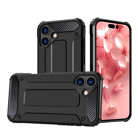 Hybrid Armor Case for iPhone 16e - Black
