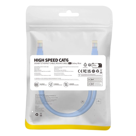 Baseus High Speed ​​​​Cat 6 RJ-45 Ethernet-Kabel 1000 Mbit/s 0,5 m rund – blau
