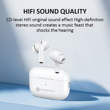 FORCELL F-AUDIO słuchawki bezprzewodowe / bluetooth stereo TWS Master PRO białe