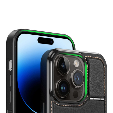3 in 1 Case for iPhone 14 Pro with MagSafe Wallet RFID Blocking Stand Dux Ducis Rafi Mag - Black