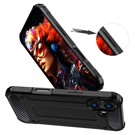 Etui Hybrid Armor na iPhone 17 pancerne - czarne