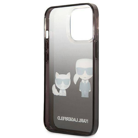 Karl Lagerfeld KLHCP13LTGKCK iPhone 13 Pro / 13 6,1" Hardcase schwarz / schwarz Gradient Ikonik Karl & Choupette