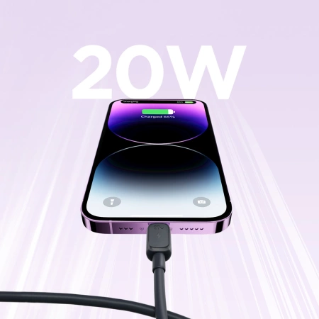Joyroom Multi-Color Series A14 USB-C/ Lightning 20W Kabel 1,2 m – Schwarz
