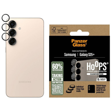 Szkło hartowane na obiektyw PanzerGlass Hoops Lens Protector do Samsung Galaxy S25+ przezroczysty