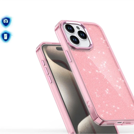 Glitter Case for iPhone 16 Pro Max - pink with glitter