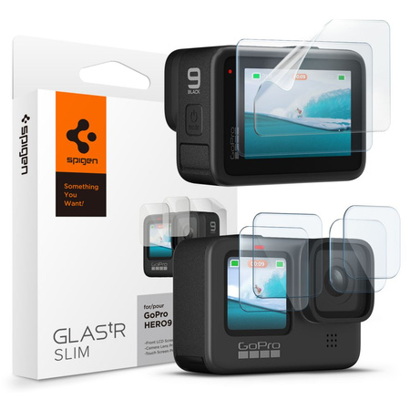 Tempered Glass GOPRO HERO 9 / 10 / 11 / 12 Spigen Glas.tr Slim + Film 2-Set Clear