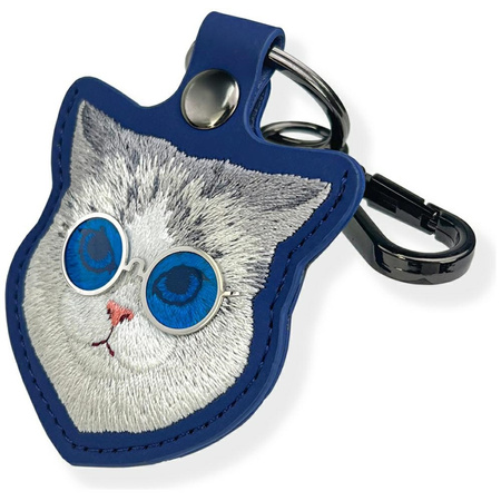 Etui na lokalizator / brelok Nimmy       Glasses Cool Cat niebieski