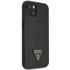 Original Case IPHONE 14 PLUS Guess Hardcase Saffianotriangle Logo (GUHCP14MPSATLK) black