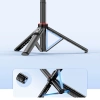 Selfie stick WC12YDS 1.3m aluminum alloy telescopic tripod with dual lamp and phone holder - black