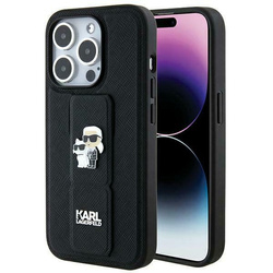 Karl Lagerfeld nakładka do iPhone 14 Pro 6,1" KLHCP14LGSAKCPK HC GRIPSTAND SAFFIANO KC PINS czarna