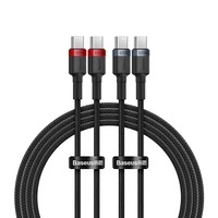 Kabel Baseus Cafule USB-C / USB-C 100W 2 m - czerwono-czarny i czarno-szary (2 szt.)