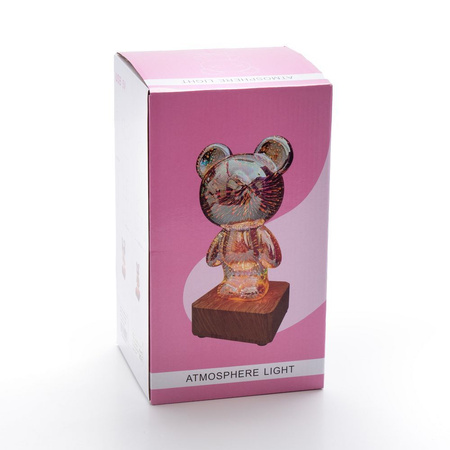 Lampka nocna LED 3D Miś Art Deco stojący L3GFBD