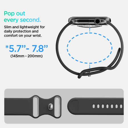 SPIGEN NANO POP APPLE WATCH 6 / 7 / 8 / 9 / 10 / SE / ULTRA 1 / 2 (44 / 45 / 46 / 49 MM) BLACK SESAME
