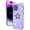 Kingxbar Heart Star Series case for iPhone 14 Plus purple star case
