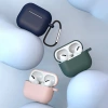 Hülle für AirPods 3 Silikon Softcase für Kopfhörer + Schlüsselanhänger Karabinerverschluss Anhänger schwarz (Hülle D)
