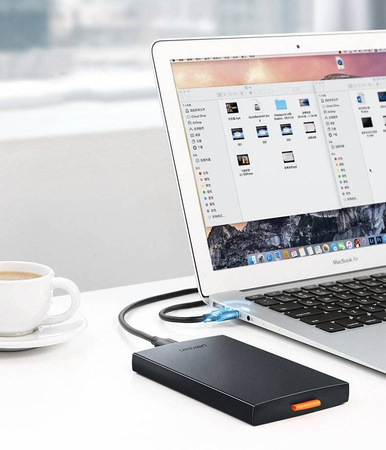Ugreen kieszeń na dysk HDD SSD obudowa dysku SATA 2,5'' USB 3.2 Gen 1 (5 Gbps) micro USB SuperSpeed + kabel 0,5 m czarny (CM237 60353)