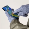 Geflochtene Telefonhandschuhe mit Aussparungen für die Finger – grau