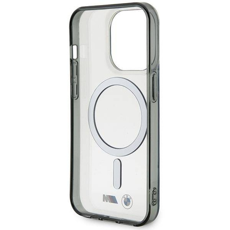 Case BMW BMHMP14LHCRS iPhone 14 Pro 6.1" transparent hardcase Silver Ring MagSafe
