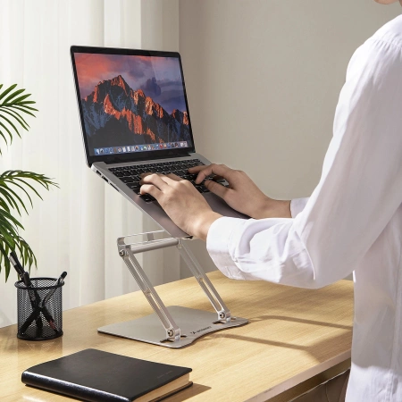 Podstawka pod laptopa, tablet Wozinsky WRS-CPY75DSS aluminiowa + Gratis! podstawka do smartfona - srebrna