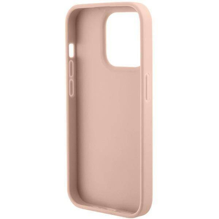 Original Case APPLE IPHONE 15 PRO MAX Guess Hardcase Croco Triangle Metal Logo (GUHCP15XPCRTHCP) pink