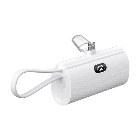 FORCELL Powerbank F-Energy Power Plug F5K3 5 000mAh z wbudowanym złączem do Lightning 8-PIN PD 20W biały