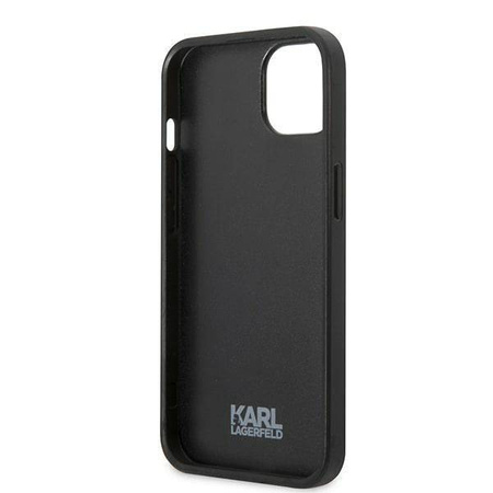 Original Handyhülle IPHONE 13 Karl Lagerfeld Flower Ikonik Karl (KLHCP13MPMNFIK1) grau