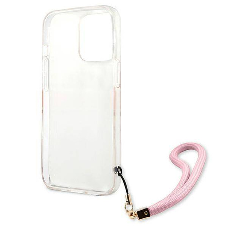 Guess nakładka do iPhone 13 Pro / 13 6,1&quot; GUHCP13LKCABPI różowy hard case Camo Strap Collection