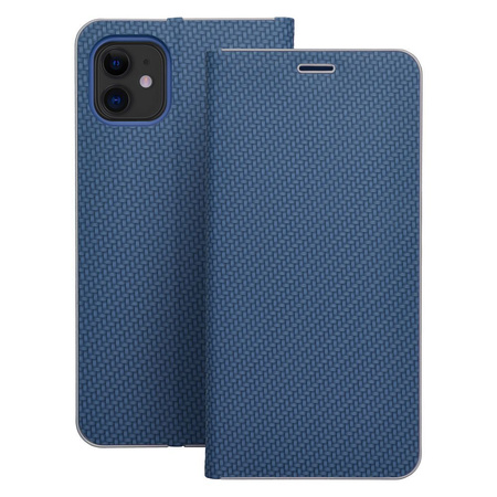 Kabura LUNA Book Carbon do IPHONE 14 niebieski