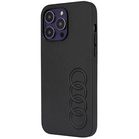 Audi Synthetic Leather iPhone 14 Pro Max 6.7" czarny/black hardcase AU-TPUPCIP14PM-TT/D1-BK