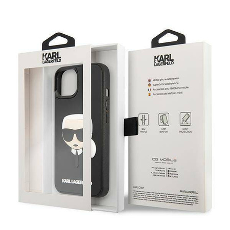 Karl Lagerfeld 3D Rubber Karl`s Head - Etui iPhone 14 Plus (czarny)