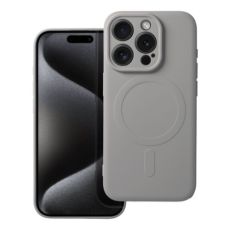 Futerał Silicone Mag Cover kompatybilny z MagSafe do IPHONE 15 PRO tytanowy szary