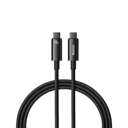 Cable USB C - USB C 480Mb/s 240W 3m Baseus Tungsten Gold CAWJ040101 - black