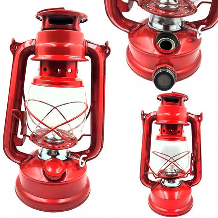 Lampa naftowa 24,5 cm RC032 czerwona