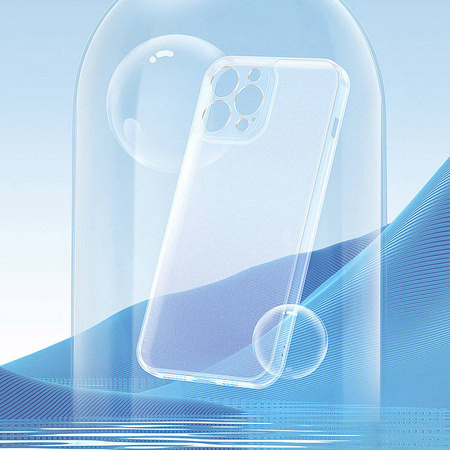 Baseus frosted glass case cover for iphone 13 pro hard cover with gel frame transparent (arws000702)