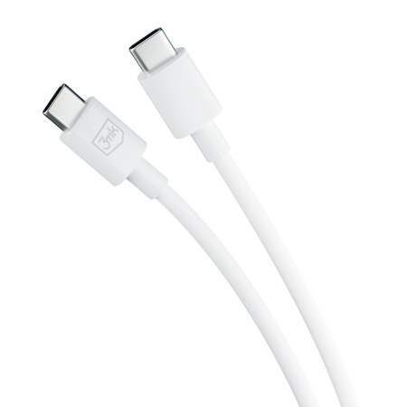 3MK KABEL HYPER USB-C/USB-C 100W 1,2m biały