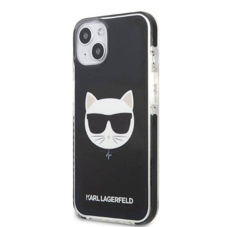 Original Handyhülle IPHONE 13 MINI Karl Lagerfeld Hardcase Choupette Head schwarz