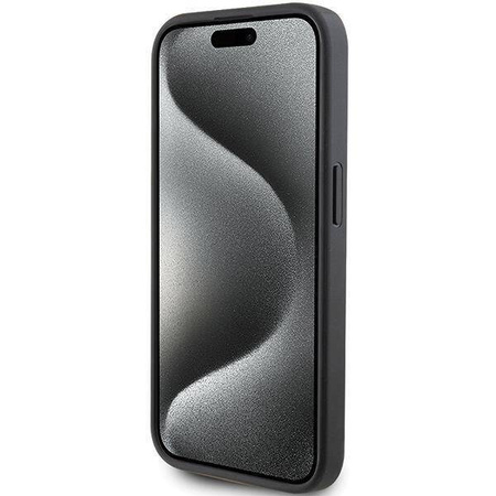 Etui Karl Lagerfeld Saffiano Cardslot Karl&Choupette Metal Pin do iPhone 15 Pro - czarne