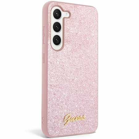 Guess Glitter Script case for Samsung Galaxy S24 - pink