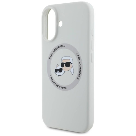 Schutzhülle IPHONE 16 Karl Lagerfeld Silicone Double Heads&Circle MagSafe beige