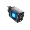 FORCELL F-ENERGY GaN III VT-37 ładowarka sieciowa z wyświetlaczem LCD 2 x Typ C + USB A PD QC4.0 SAM SFC2.0 3,45A 70W szara